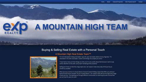 Customized Website for A Mountain High Real Estate Team™