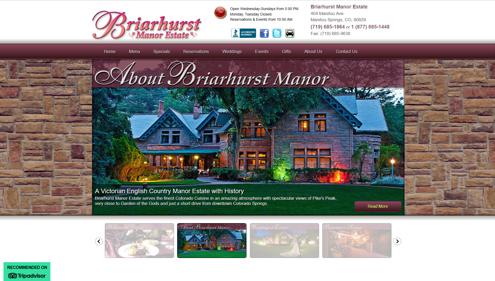 Customized Website for Briarhurst Manor Estate in Colorado