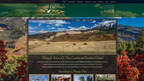 Customized Website for Capture Colorado Mountain Properties in Colorado