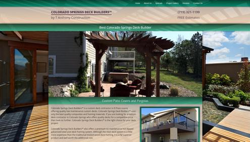 Customized Website for Colorado Springs Deck Builder in Colorado