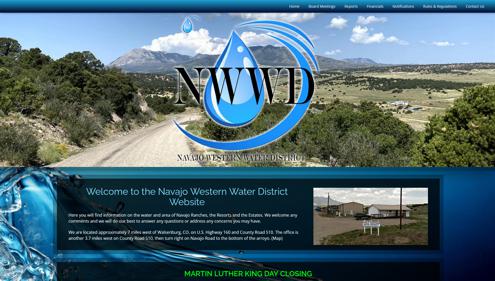 Customized Website for Navajo Western Water District in Walsenburg™