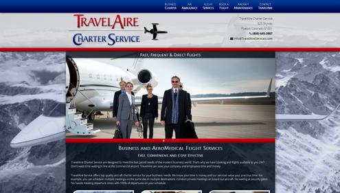 Customized Website for TravelAire Charter Service in Colorado